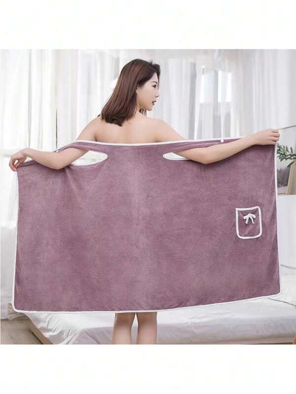 1PC Women's Wearable Shower Skirt, Fleece Wearable Bath Robe Absorption Quick Drying Beauty Salon Spa Sauna Bath Skirt Towel Robe For Women After Shower, Quick Drying No Hair Loss, Women Bath Towels Girls Wearable Fast Drying Bathing, Shower Bath...Summer Wedding Home Bathroom Decor Back To School