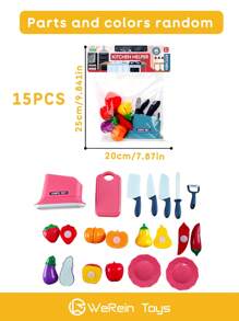 WeRein Realistic Pretend Play Food Toys For Kids - 24PCS Simulated Slicable & Peelable Fruits, Vegetables, Seafood Set With Storage Basket, ABS Plastic Educational Learning Gift For Toddlers (Vibrant Colors, Gift-Ready Packaging - Multicolor - View 6