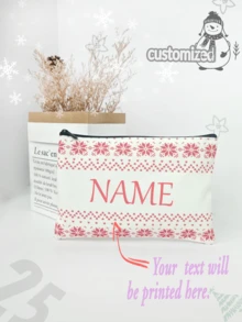 1 st. op maat gemaakte dames portemonnee, make-up tas, sieraden organizer, multifunctionele tas, ruit & letter print, lichtgewicht, kerstcadeau, uniek doe-het-zelf