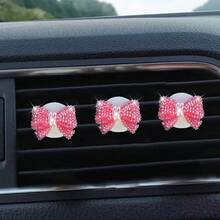 1 cái/2 cái/3 cái/4 cái Nơ hồng bóng hình kẹp cửa gió ô tô Máy khuếch tán hương thơm không khí, Máy khuếch tán hương thơm ô tô kèm miếng lót thơm, Thích hợp cho ô tô, văn phòng, nhà bếp, phòng tắm, nhà thú cưng, trang trí phòng - Nhiều màu - Xem 5