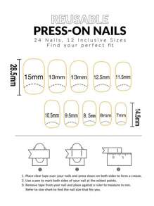 24Pcs Mid-Length Gradient White To Blue Toenail/Fingernail Artificial Nails, Elegant Ombre Design With Rhinestones Press On Nails Nail Supplies Nails