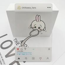 Sanrio 1pc Kii Usachi Same Style Transparent Card Ins Style Cute Eating Grain Check In Creative Photo Decoration Gift
