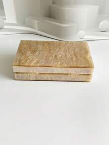 优雅女士星空亚克力单肩链条包、派对礼服手拿包、迷你化妆包、新娘手提包 - 香檳色 - 查看 4