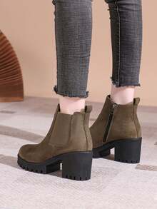 全新 女士时尚短靴 踝靴 高跟鞋 - 綠色 - 查看 5