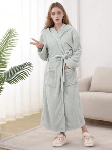1 chiếc áo choàng tắm trùm đầu bằng vải nỉ san hô thời trang mới, siêu mềm, thấm hút, thân thiện với da, dùng cho phòng tắm, phòng tập thể dục, khách sạn, hồ bơi, kỳ nghỉ ở bãi biển - Vật dụng thiết yếu hàng ngày, lựa chọn lý tưởng cho gia đình và du lịch, món quà hoàn hảo cho mọi người trang trí phòng tắm gia đình mùa hè khi trở lại trường - Nhiều màu - Xem 9