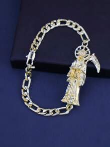 Pulsera de la Santa Muerte, joyería religiosa clásica, regalo navideño, adecuado tanto para hombres como para mujeres