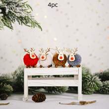 1 件/4 件圣诞装饰品，毛毡驯鹿吊坠，创意新款圣诞树驯鹿装饰品，礼品装饰 - 彩色 - 查看 9