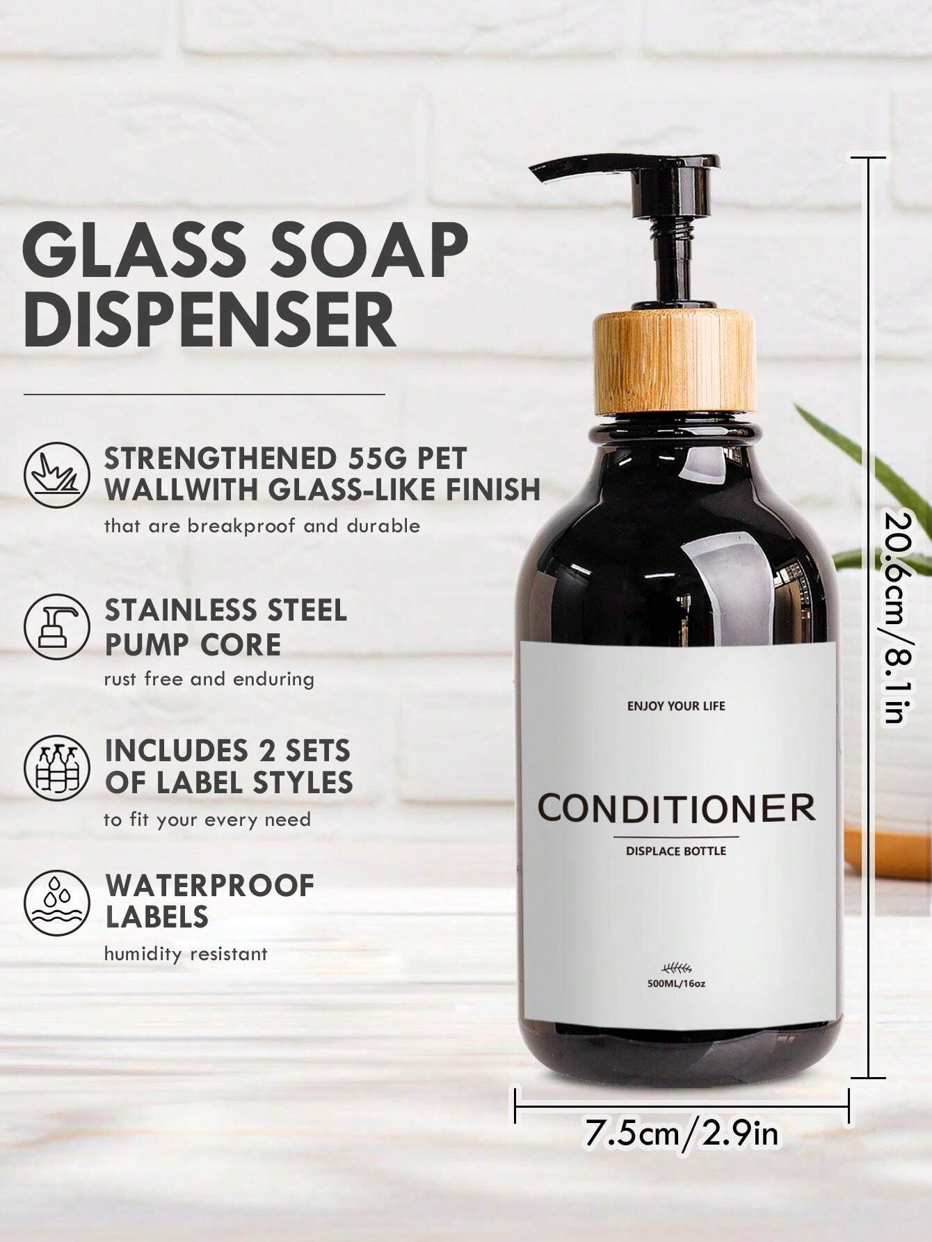 3pcs 16oz Refillable Shampoo And Conditioner Dispenser Bottles Set Of