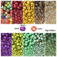 4mm 10g/Xấp xỉ 140 hạt cườm thủy tinh, hạt thủ công nhỏ, hạt nhỏ, hạt cườm tròn Rocaille 15 màu Picasso cỡ 6/0, hạt cườm tròn nhỏ hình ngựa con rời 15 màu hạt cườm thủy tinh vòng tay hạt cườm tròn rời hạt macaron nhỏ hạt cườm thủy tinh tròn cho vòng tay vòng cổ làm đồ trang sức thủ công tự làm - 4mm-Picasso - Xem 12