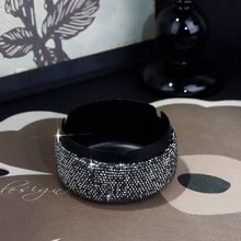 1 chiếc gạt tàn | Gạt tàn thuốc lá lưỡi lê đôi dày | Thiết kế nắp sáng bóng đính kim cương | Sử dụng phổ biến trong nhà và ngoài trời, phù hợp với mọi người (Màu đen) - nhiều màu - Xem 7
