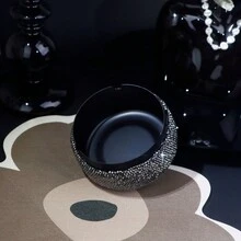 1 chiếc gạt tàn | Gạt tàn thuốc lá lưỡi lê đôi dày | Thiết kế nắp sáng bóng đính kim cương | Sử dụng phổ biến trong nhà và ngoài trời, phù hợp với mọi người (Màu đen) - nhiều màu - Xem 4