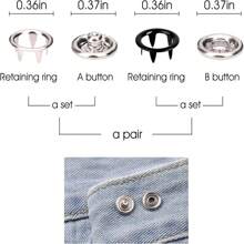 50 件彩色金属 5 爪按扣套件，0.37 英寸空心金属爪夹带钳子，1 个固定工具和储物盒，颜色随机，适用于 DIY 服装纺织缝纫工艺品（颜色随机）