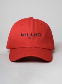 1 pièce Casquette de baseball brodée Milano pour femmes, chapeau décontracté réglable avec protection contre le soleil pour l'extérieur, les voyages, la plage, les vacances, également adapté pour les hommes, style Y2K