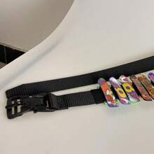 1pc Creative Car Waist Belt, Handmade Mini Racing Car & Skateboard Design, Magnetic Buckle, Fashion Waist Belt For Party, Street Style, COSPLAY Summer, School Casual, Business, Boyfriend Husband Father Dad Men Gift, Daily Wear, Fashion, Teen, Outdoor, Vacation, Athletic, Travel, Street, Boho, Vintage Fall, Autumn, Halloween Autumn-Winter Accessories,Suitable For Teens, Youth,Men,Casual, Outdoor, Athletic, Vacation, Graduation Gifts, Birthday, Daily Wear - Multicolor - View 3