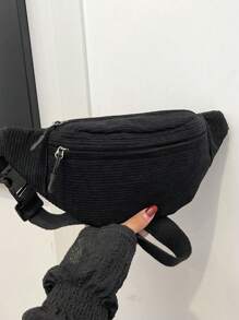 Corduroy Women Waist Bag Shoulder Crossbody Bag, Fashion Handbag