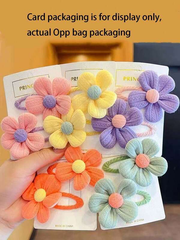 10pcs/Pack Fabric Flower Decorative Hair Clips Claw Clips Hair Claws Hair Barrettes