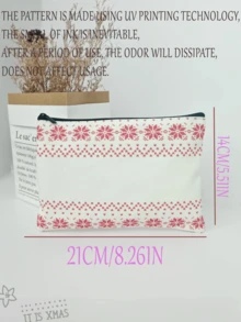 1 st. op maat gemaakte dames portemonnee, make-up tas, sieraden organizer, multifunctionele tas, ruit & letter print, lichtgewicht, kerstcadeau, uniek doe-het-zelf