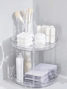 1 个圆形垂直可旋转化妆品收纳架、浴室台面收纳架、梳妆台收纳架、化妆品收纳架 - 彩色 - 查看 7