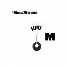 6个/套黑色橡胶椭圆形止动器钓鱼浮漂，鲶鱼钓鱼浮漂，叶形止动器 - 彩色 - 查看 17