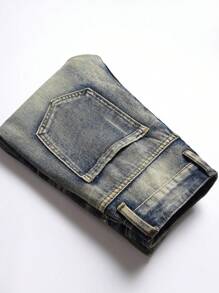 Vintage Casual Loose Fit Denim Jeans For Men, Comfortable, Versatile Street Style