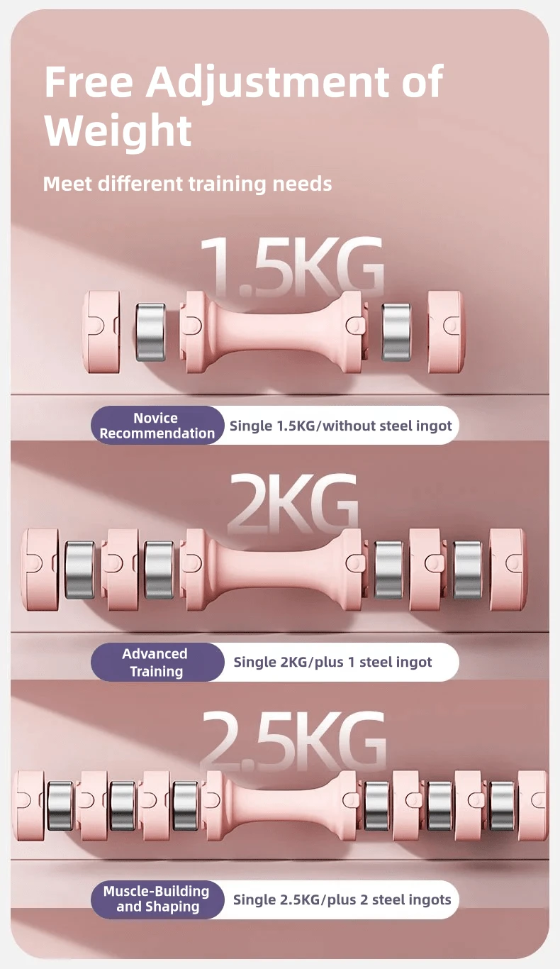 Huzza 15kg Adjustable Weight Dumbbell, Fitness Equipment For Women