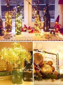 10pcs Mini LED String Lights - Battery Powered, Blinking Effect, Suitable For Gift Packaging Decor, Christmas & Mother's Day Decor, Valentine's Day Decor - Multicolor - View 3