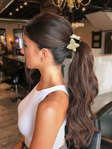 2 dây buộc tóc hình trái tim và hình bướm trang trí đá Rhinestone nhỏ và thanh lịch - Vàng - Xem 2