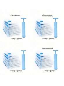 4/7/10/13 chiếc Túi đựng đồ nén chân không có bơm, đựng quần áo, chăn và mền, túi tiết kiệm không gian cho gia đình, vật dụng thiết yếu khi đi du lịch cho ký túc xá, lớp học, giáo viên, học sinh - Nhiều màu - Xem 2