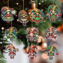 10 Mặt dây chuyền tiệc Giáng sinh vui vẻ cho bé gái, Móc chìa khóa Acrylic phẳng 2D, Phụ kiện xe hơi vui nhộn và ý tưởng quà tặng, Biển hiệu cây cảnh trong nhà, Mặt dây chuyền móc chìa khóa ba lô, Gương xe hơi, Móc chìa khóa, Quà tặng tiệc ngày lễ - Nhiều màu - Xem 1