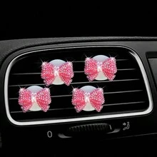 1 cái/2 cái/3 cái/4 cái Nơ hồng bóng hình kẹp cửa gió ô tô Máy khuếch tán hương thơm không khí, Máy khuếch tán hương thơm ô tô kèm miếng lót thơm, Thích hợp cho ô tô, văn phòng, nhà bếp, phòng tắm, nhà thú cưng, trang trí phòng - Nhiều màu - Xem 6