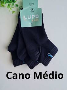 Children's Socks Kit 3 Pairs Boy And Girl Premium Lupo - 黑色 - 查看 2