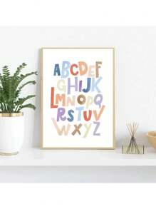 1 pieza Póster de aprendizaje del alemán para niños, impresión en lienzo, pintura artística para pared con letras del alfabeto y números para decoración de la guardería sin marco