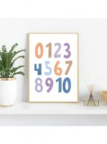 1 pieza Póster de aprendizaje del alemán para niños, impresión en lienzo, pintura artística para pared con letras del alfabeto y números para decoración de la guardería sin marco