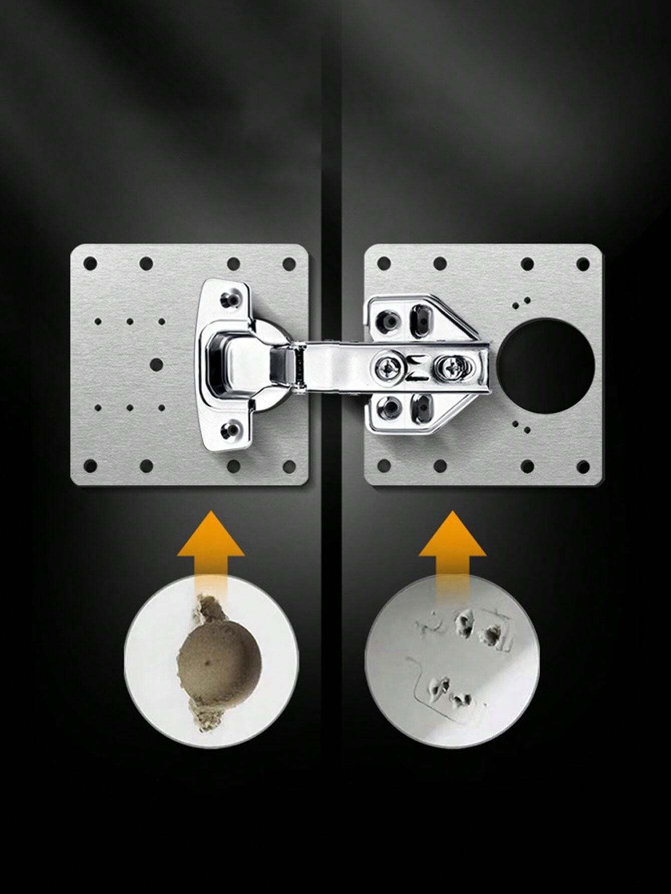 2 piezas/6 piezas Placa de reparación de bisagra de puerta de