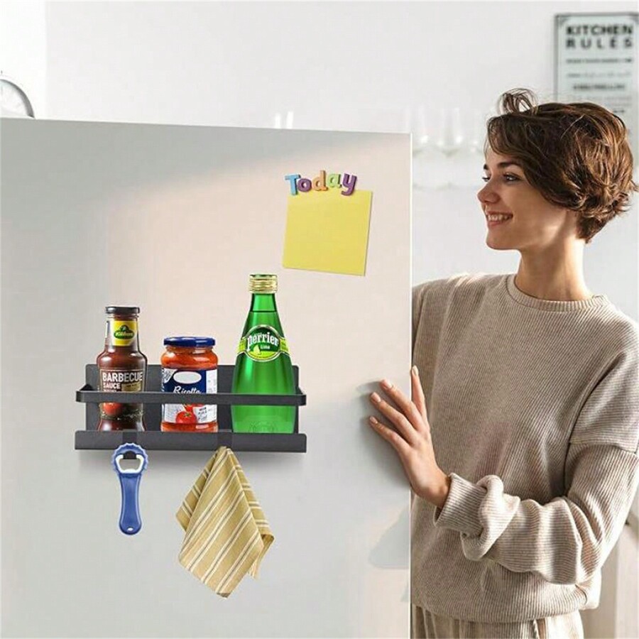 Spice Rack Fridge Organizer Shelf Side Wall Refrigerator