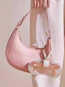 1pc Glasses & Lipstick Storage Bag, Sunglasses Pouch, Portable Eyeglasses Case, Travel Sunglasses Protective Cover For Fall Home Decor For Travel Storage Bag,Makeup Bag,Cosmetic Bag,Vacation Organizer,Large Capacity Makeup Organizer Makeup Case, For Lipstick, Brush, Skincare, Mobile Phone, Coin, Small Items, For Home,Gift,Vacation And Festival Halloween Christmas Multifunctional Use,Boho Vibes