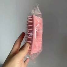 1个硅胶清洁刷，适用于淋浴、洗发、泡澡，双面清洁刷，按摩浴刷，浴室清洁工具 - 尖頭粉紅色 - 查看 7