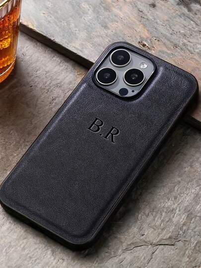 Customized Personalized Name Phone Case Compatible With Iphone 11 12 13 14 15 16 Pro Max Plus 3D DIY Engraved Letters Initials Name Luxury Business Classic PU Leather Shockproof Case Festival Gifts For Couple Friends, Contracted, Funny, Custom, Personalized, Unique, Customized, Ideal Gifts For Him, Ideal Gifts For Her, Boyfriend, Girlfriend, Family, Friends, Grandparents, Couple, For Anniversaries, For Birthdays