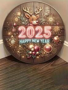 2025 新年乡村风格木制标志，节日墙壁装饰，2D 圣诞装饰，无需电池，适用于家庭和厨房装饰 - 彩色 - 查看 5