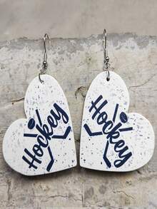 1 Cặp bông tai da thể thao hình trái tim, món quà hoàn hảo cho người hâm mộ thể thao - Bóng rổ, Bóng mềm, Bóng bầu dục, Bóng đá, Khúc côn cầu, Quần vợt - Nhiều màu - Xem 6