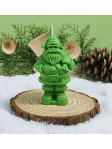 1 件圣诞老人硅胶蜡烛模具，DIY 圣诞手工香薰蜡烛扩散石礼物 - 白色 - 查看 4