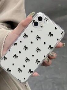 Bow Pattern Painted Minimalist Fashion Phone Case Compatible With Iphone 16/16 Pro/16 Pro Max/16 Plus/15, Floral IPhone 15 Pro Max, Apple P13/P14, A14/A15, S23 Ultra, A50, A12, A32, A52, A72, A51, A21S, A13, A14, S22 Ultra, S23, A33, A53, S20 FE, Shock-Proof Waterproof Anti-Fall Scratch Resistant - Multicolor - View 4