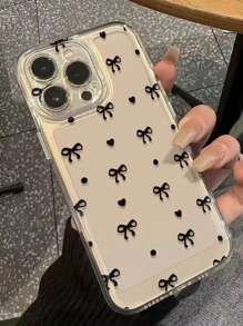 Bow Pattern Painted Minimalist Fashion Phone Case Compatible With Iphone 16/16 Pro/16 Pro Max/16 Plus/15, Floral IPhone 15 Pro Max, Apple P13/P14, A14/A15, S23 Ultra, A50, A12, A32, A52, A72, A51, A21S, A13, A14, S22 Ultra, S23, A33, A53, S20 FE, Shock-Proof Waterproof Anti-Fall Scratch Resistant - Multicolor - View 2