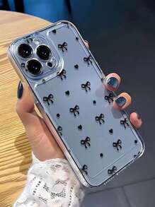 Bow Pattern Painted Minimalist Fashion Phone Case Compatible With Iphone 16/16 Pro/16 Pro Max/16 Plus/15, Floral IPhone 15 Pro Max, Apple P13/P14, A14/A15, S23 Ultra, A50, A12, A32, A52, A72, A51, A21S, A13, A14, S22 Ultra, S23, A33, A53, S20 FE, Shock-Proof Waterproof Anti-Fall Scratch Resistant - Multicolor - View 5