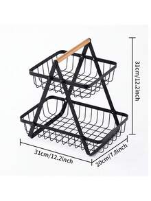Iron Art Multi-Layer Fruit Basket Storage Rack, Creative Tabletop Snack/Fruit Bowl Holder For Living Room, Dining Table - Multicolor - View 8
