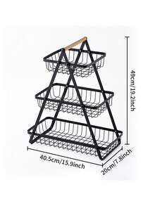 Iron Art Multi-Layer Fruit Basket Storage Rack, Creative Tabletop Snack/Fruit Bowl Holder For Living Room, Dining Table - Multicolor - View 9
