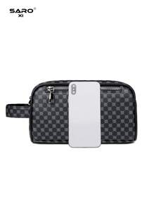 saroxi Men's Large Capacity Fashion Casual Outdoor Travel Hand/Wrist Pouch, Big Storage Portable High-End Simple And Stylish Suitable For Office, Gift For Young People, Students Men Bag Gifts For Men Christmas Winter Vacation Dad Gifts Boyfriend Gifts Valentine Day Wallet Purses Spring - Black - View 7