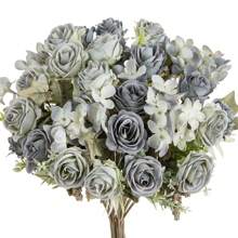 1PC Artificial Flowers Silk Roses Bouquets Fake Plants Room Decor Fall Decor Silk Hydrangea Bouquets Fake Plants For Centerpieces For Autumn Decorations Wedding Vase For Home Dining Room Bedroom Decorations, Festival Birthday Party Accessories, Outdoor Garden Decorations - Multicolor - View 18