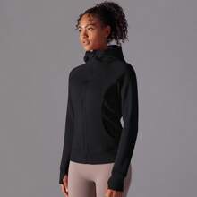 Womens Zip Up Hoodies Fleece Jackets Oversized Sweatshirts Fall Fashion Outfits Sweaters Winter Clothes - Black - View 5