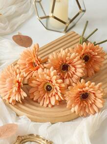 6/12pcs Artificial African Daisies Flowers African Daisy Silk Flowers Artificial Gerbera Daisies Fake Sunflowers Bulk Faux Flowers Bouquet For Wedding Bridal Bouquet Party Home Kitchen Decor,Garden Decor,Outdoor Plant,Gardening,Fake Flowers,Fall Decor,Autumn
